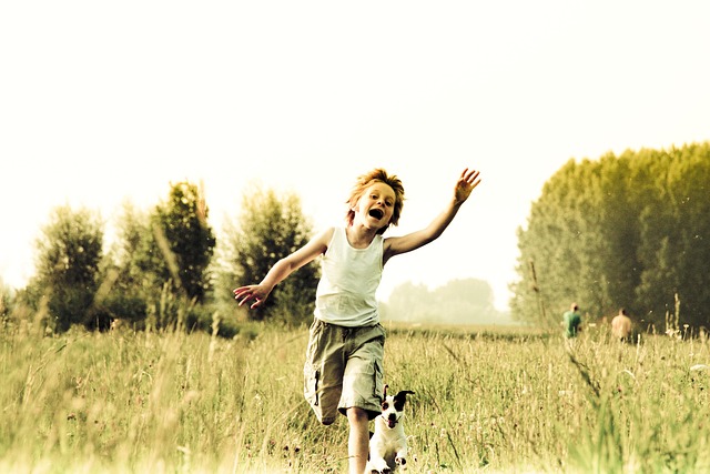 Family with dog reviewing household budget and pet expenses together at kitchen table